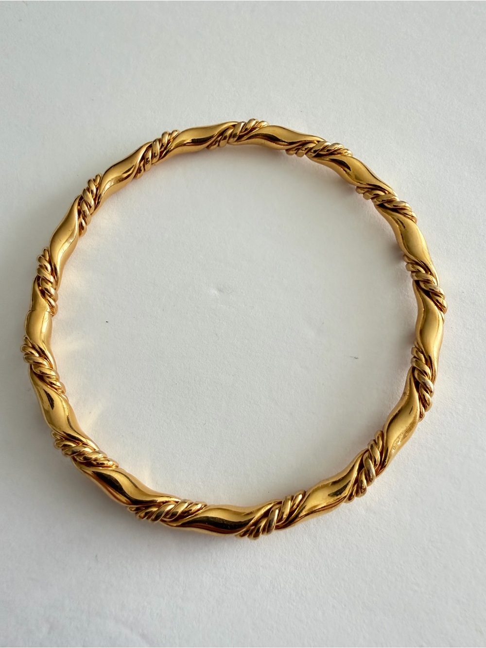 Vintage Monet Gold-Tone Twisted Rope Bangle Bracelet